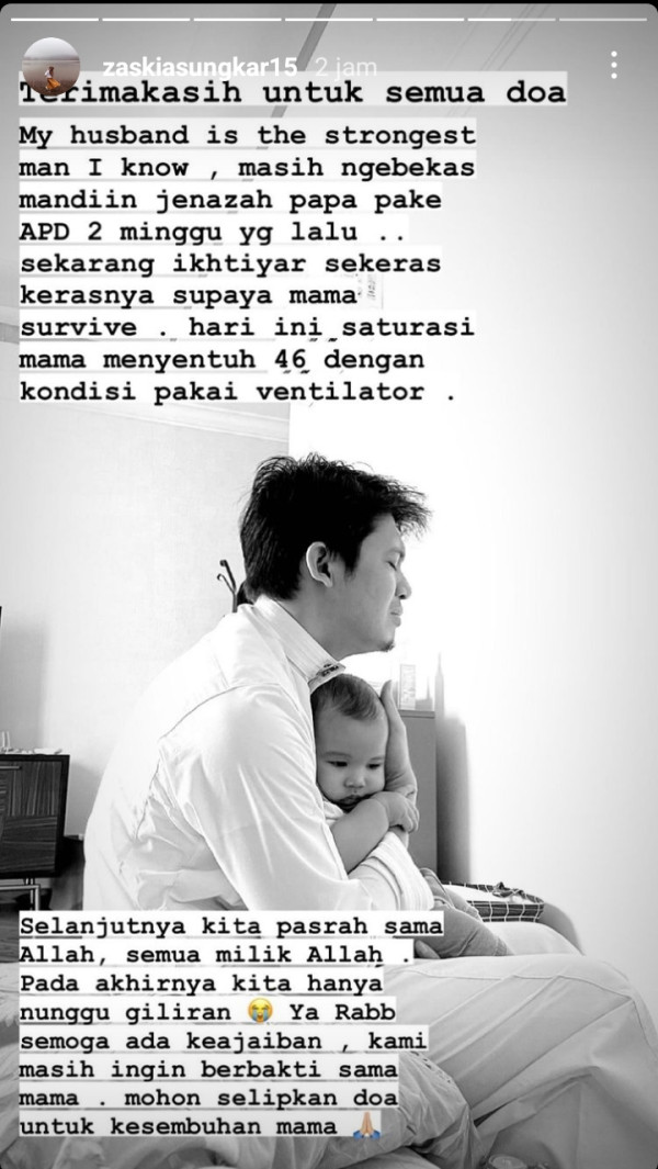 Zaskia Sungkar Ungkap Kondisi Terkini Ibunda Irwansyah, Saturasi Oksigen 46%