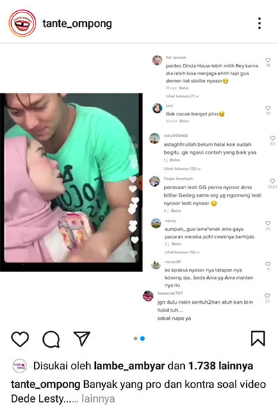 Rizky Billar Kepergok Cium Kening Lesti Kejora saat Live Instagram, Netizen: Belum Halal Sudah Begitu