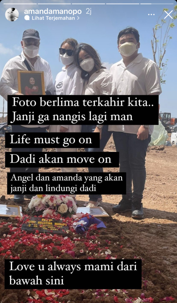 Amanda Manopo Bagikan Foto Terakhir dengan Ibunda, Janji Tak Nangis Lagi