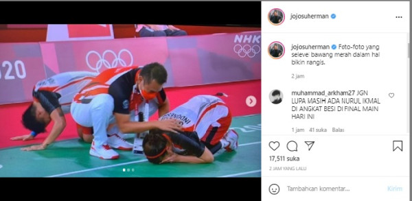 Greysia Polii/Apriyani Raih Medali Emas, Joshua Nangis Terharu