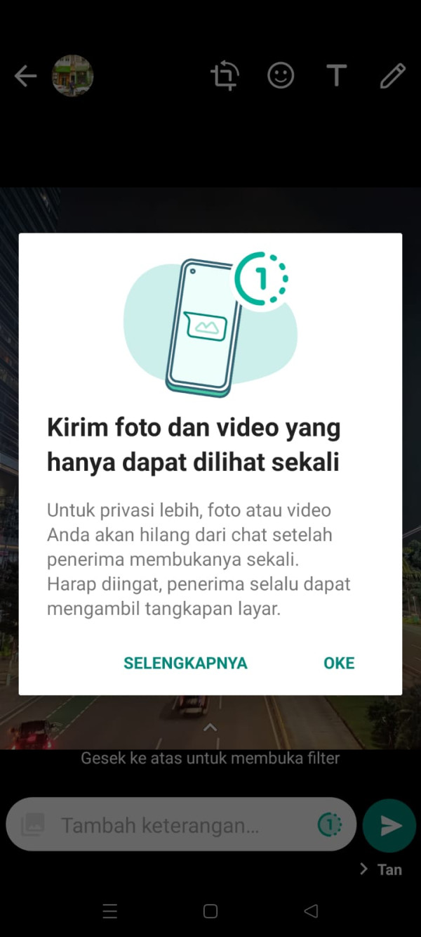WhatsApp Rilis Fitur View Once saat Kirim Gambar dan Video, Sudah Coba?