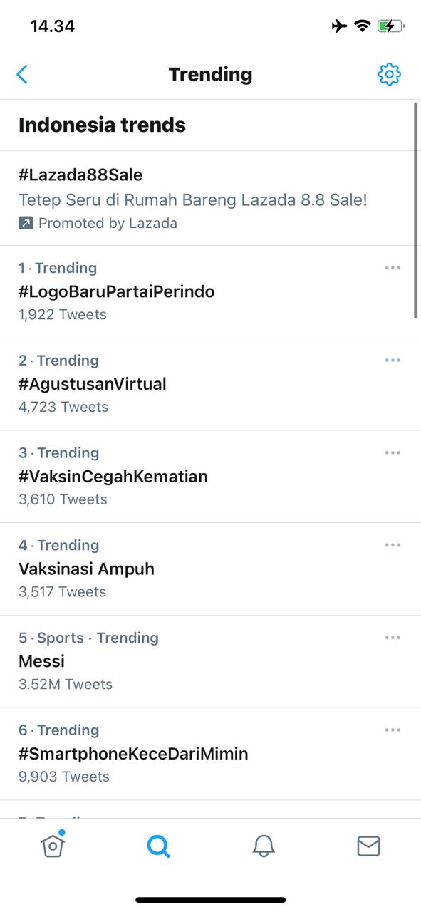 #LogoBaruPartaiPerindo Trending Topic Nomor 1 di Twitter