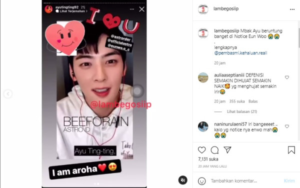 Ayu Ting Ting Dapat Salam dari Cha Eun Woo, Bikin Iri