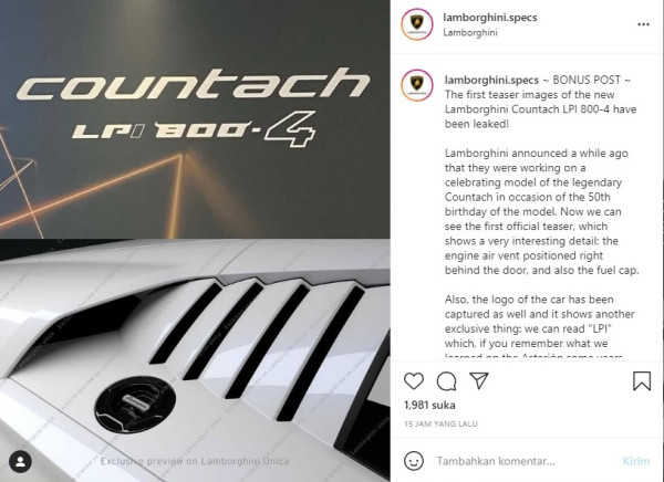 Lamborghini Bangkitkan Lagi Nama Legendaris Lamborghini Countach