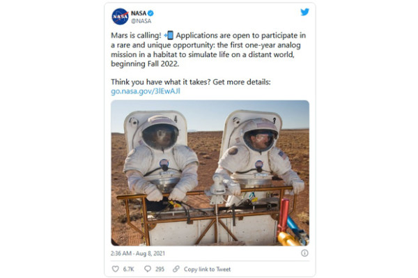 NASA Cari Sukarelawan untuk Tinggal di Mars Selama Setahun, Berminat?