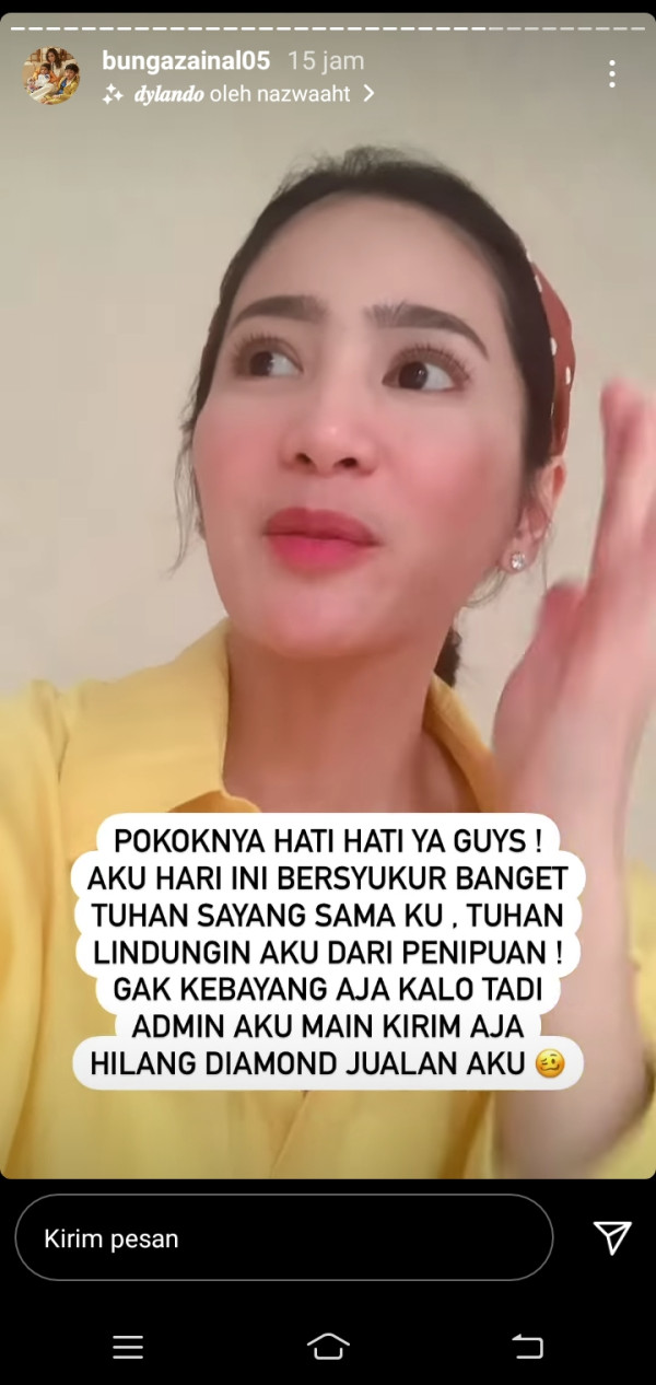 Bunga Zainal Hampir Kehilangan Rp160 Juta karena Penipuan Berlian