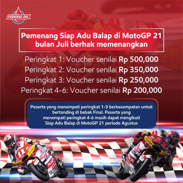 Isi Waktu Saat PPKM, Federal Oil Gelar Kegiatan Balap Virtual ala MotoGP