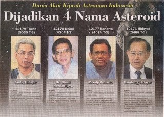 Membanggakan, Nama 6 Astronom Indonesia Diabadikan di Asteroid