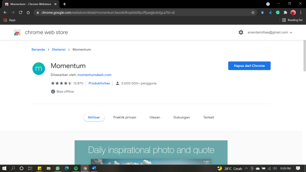 Cara Bikin Tampilan Google Chrome Pakai Aplikasi Momentumdash, Biar Aesthetic!