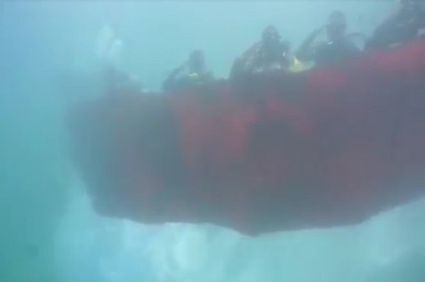 76 Tahun Kemerdekaan Indonesia, Bendera Merah Putih Berkibar di Dasar Laut Maumere