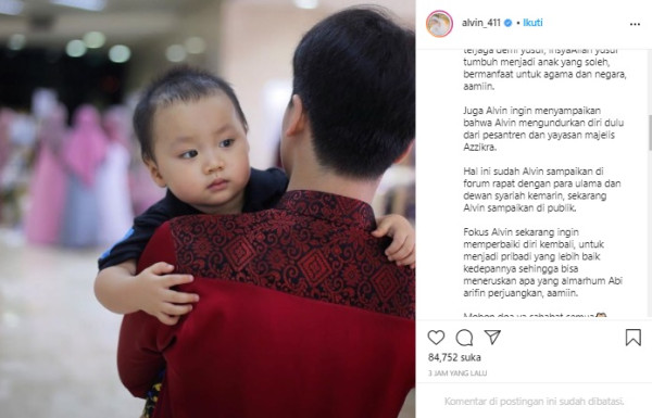 Alvin Faiz Mundur dari Pesantren Az-Zikra, Fokus Perbaiki Diri
