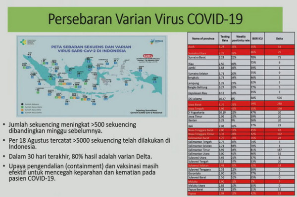 Varian Delta Banyak Ditemukan di Provinsi-Provinsi Ini