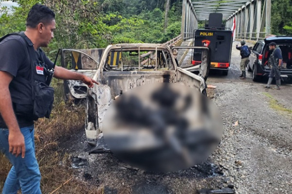 Sadis! 2 Pekerja Proyek Jembatan di Yahukimo Papua Dibunuh dan Dibakar KKB