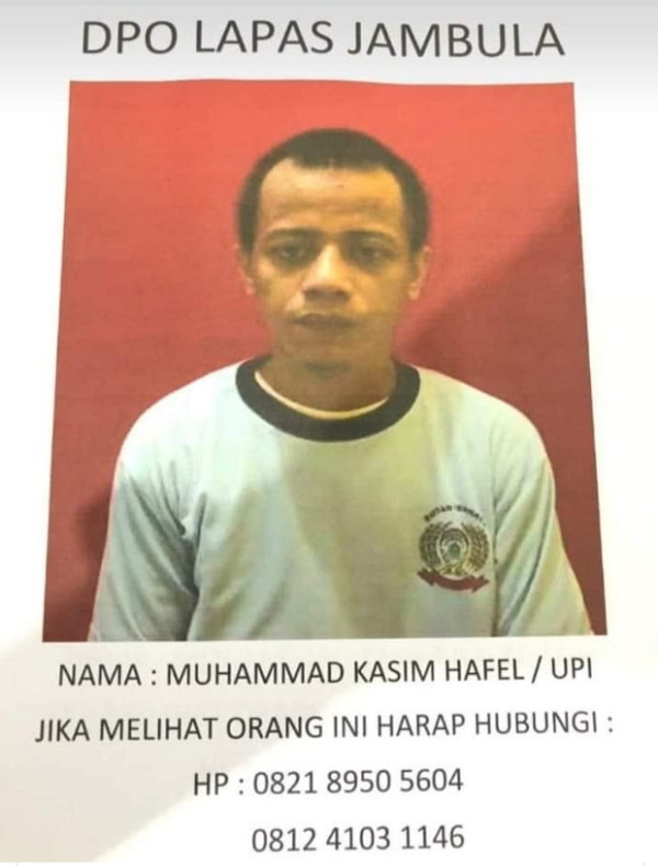 Napi Kasus Pembunuhan Gemparkan Ternate, Berhasil Kabur Usai Jebol Tembok Lapas