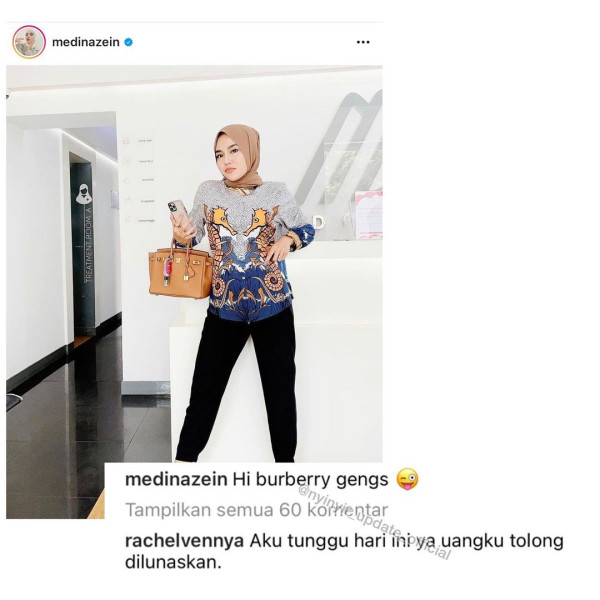 Rachel Vennya Blak-blakan Tagih Uang ke Medina Zein di Instagram