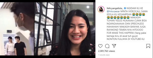 Ngidam Terkabul, Felicya Angelista Video Call bareng Aktor Korea Song Joong-ki