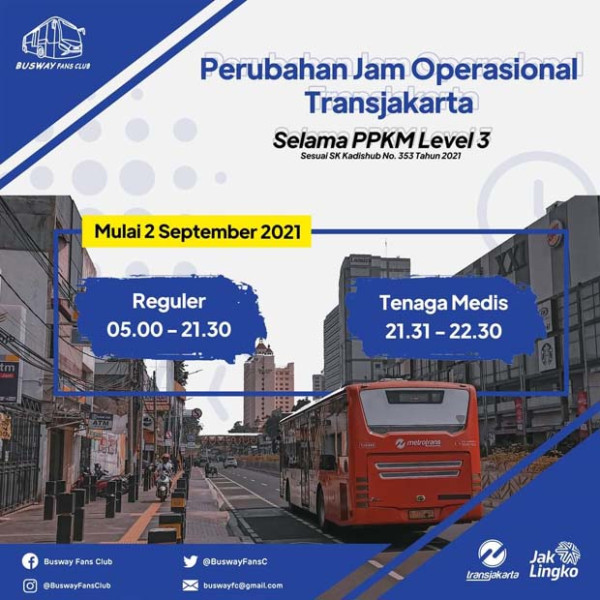 Ini Jadwal Jam Operasional Transjakarta Selama PPKM Level 3