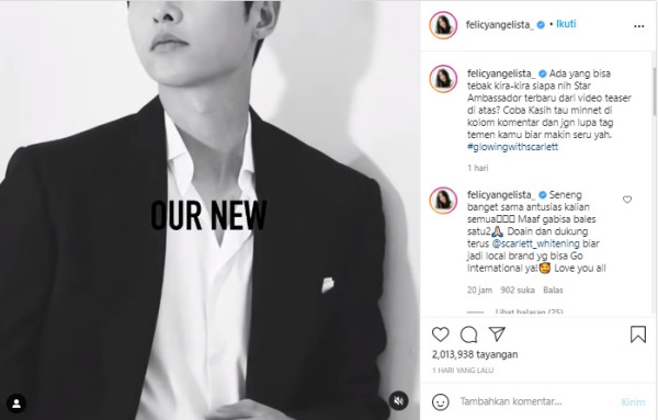 Felicya Angelista Gandeng Song Joong Ki Jadi Brand Ambassador