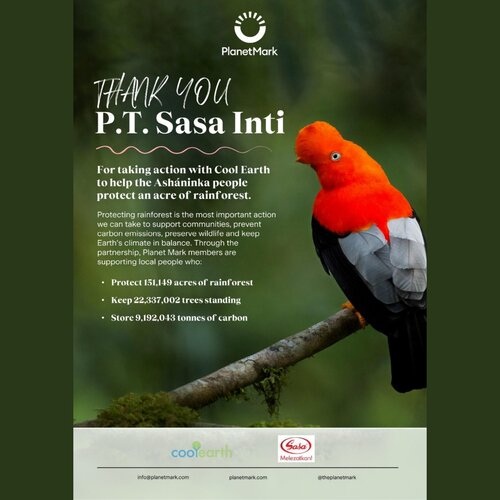 Konsisten Kurangi Jejak Karbon, PT Sasa Inti Raih Sertifikasi The Planet Mark