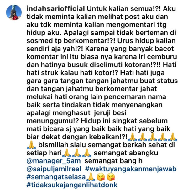 Saipul Jamil Dibully, Indah Sari Meradang!