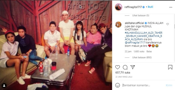 Raffi Ahmad Posting Foto Mendiang Olga Syahputra, Aldi Taher Malah Tagih Uang