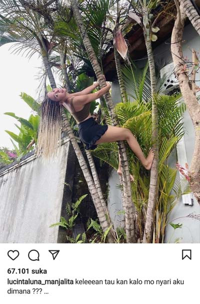 Lucinta Luna Lincah Gelantungan di Pohon, Aksinya Bikin Was-was