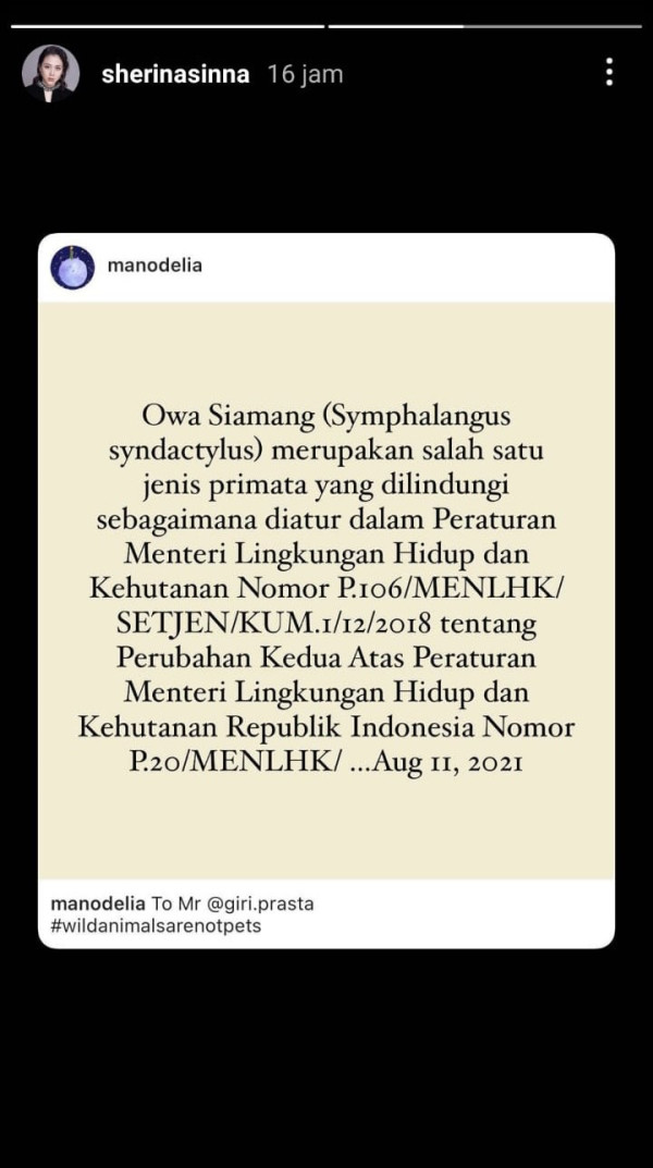 Manohara dan Sherina Kritik Bupati Badung karena Pelihara Satwa Langka