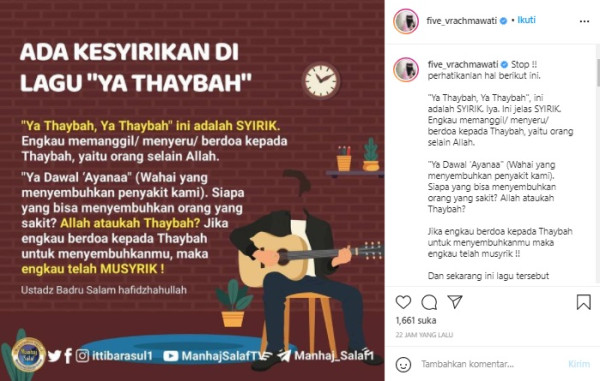 Sebut Lagu Ya Thoybah Syirik, Five Vi Diminta Tabayyun ke Haddad Alwi