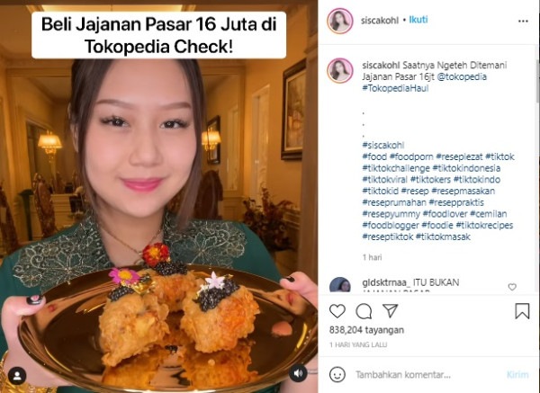 Sisca Kohl Bikin Jajanan Pasar Rp16 Juta, Ada Lemper Alaskan King Crab
