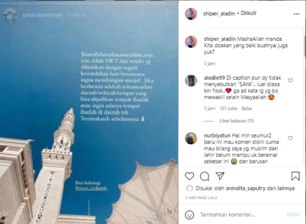 Amanda Manopo Akan Membangun Masjid, Mulia Banget!
