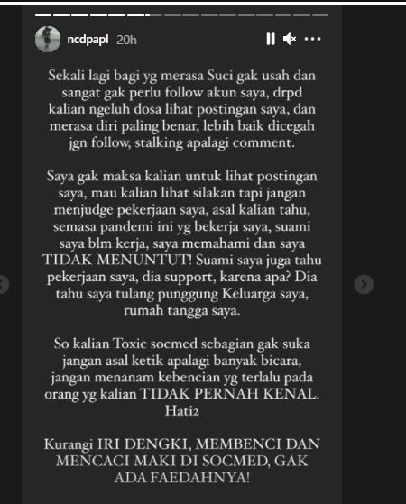 Jerinx Tak Bekerja, Nora Alexandra Kini Jadi Tulang Punggung Keluarga