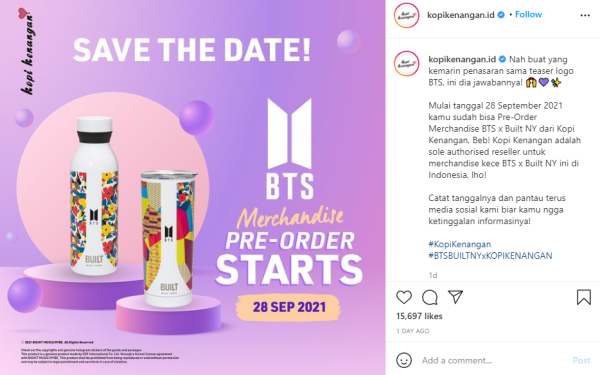 BTS Kolaborasi dengan Downy Indonesia dan Kopi Kenangan, Ini Perkiraan Harga Produknya