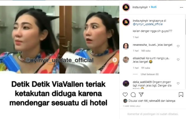 Via Vallen Berteriak Histeris Usai Diduga Dengar Suara Misterius di Hotel