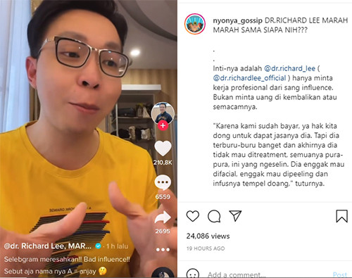 Richard Lee Sindir Selebgram Tak Profesional, Diduga Awkarin