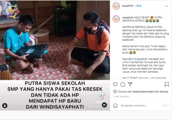 Viral! Siswa SMP Pakai Kresek ke Sekolah, Bikin Terharu