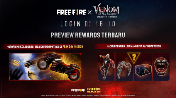 Cara Mendapatkan Item Eksklusif Free Fire x Venom: Let There Be Carnage
