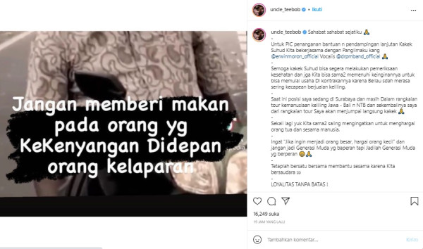 Sakit, Kakek yang Ditegur Baim Wong Ternyata Butuh Pengobatan