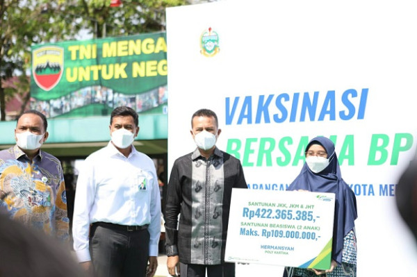 BPJS Ketenagakerjaan Mendukung Pemprov Sumut Kejar Target Vaksinasi