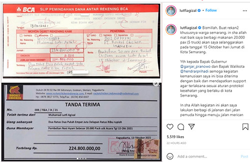 Lutfi Agizal Dicap Pamer gara-gara Unggah Kuitansi Rp200 Juta untuk Acara Syukuran Nikah