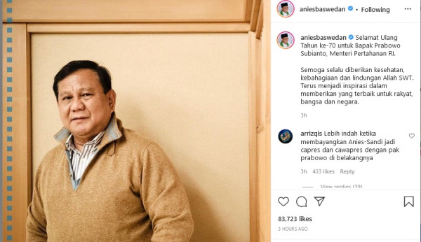 Prabowo Subianto Ulang Tahun, Begini Doa Anies Baswedan