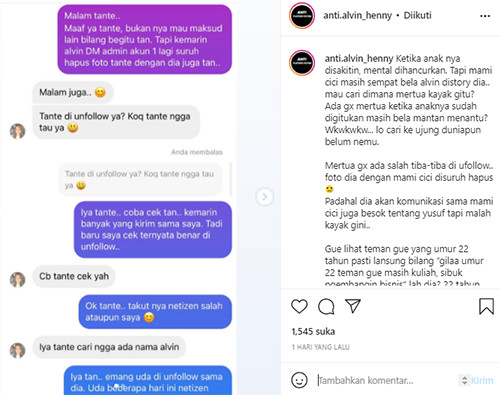 Alvin Faiz Unfollow Ibu Larissa Chou setelah Sempat Dibela sang Mantan Mertua