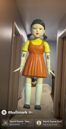 Cara Menggunakan Lensa Squid Game Robot Doll di Snapchat