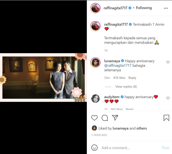 Anniversary Pernikahan, Raffi Ahmad-Nagita Slavina Dapat Kejutan dari Rafathar