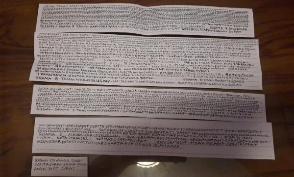 Surat Berbau Pornografi Teror Ibu-ibu di Perumahan Bukit Nusa Indah Ciputat