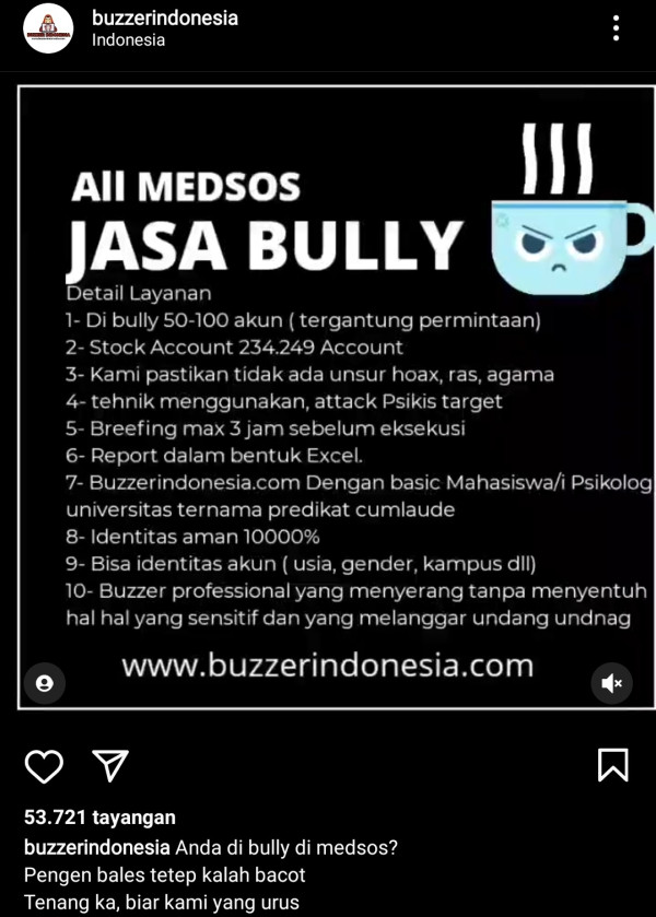 Viral! Jasa Bully Medsos Dikelola Mahasiswa Psikologi Cumlaude, Begini Detail Layanannya