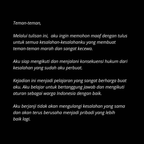 Rachel Vennya Minta Maaf Usai Jadi Tersangka Kasus Kabur Karantina
