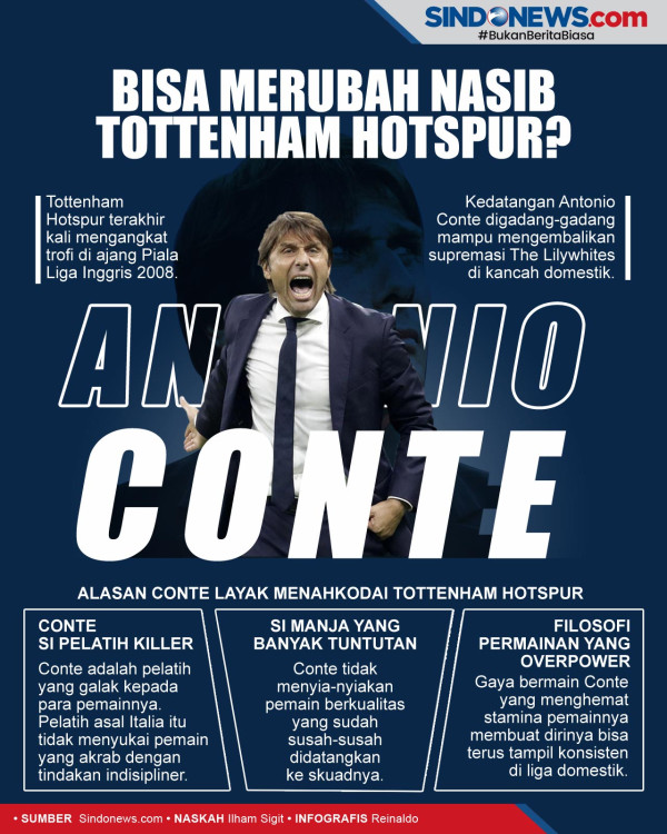 Direktur Olahraga Yakin Tottenham Hotspur Sukses di Tangan Antonio Conte