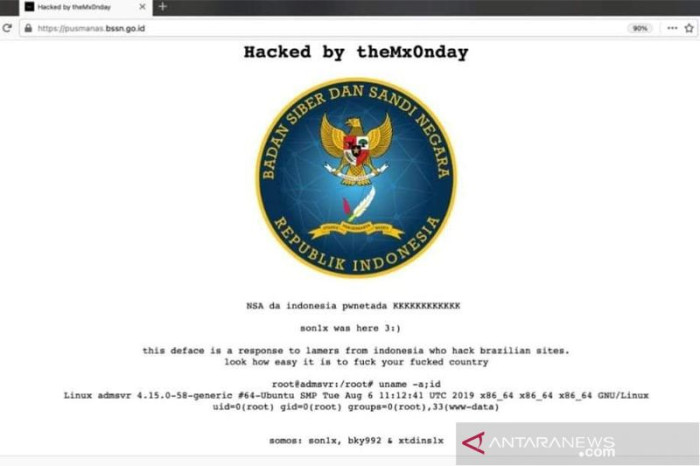 Situs BSSN Diretas Hacker...
