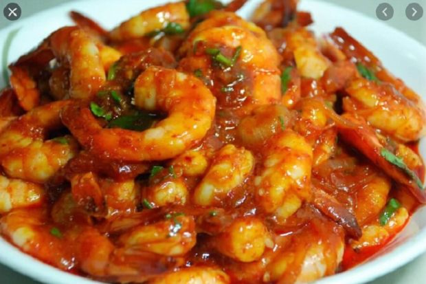 Udang Pedas Manis, Hidangan...
