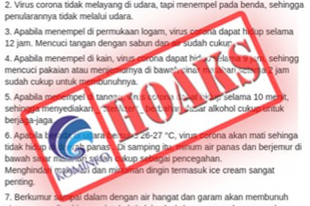 Corona Mengganas, Hoaks...